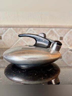 Vintage Art Deco Atomic Age UFO Aluminum Whistling Mini 1 Cup Kettle